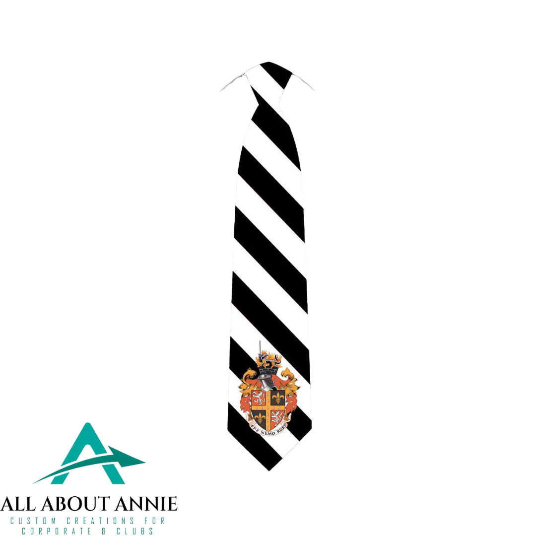 Branded Silk Ties - Black and White