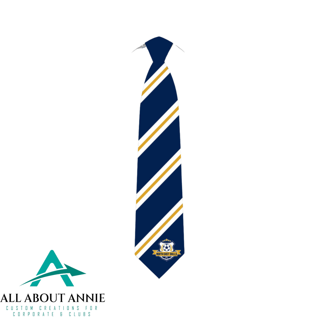 Branded Silk Ties - Yellow, White and Blue