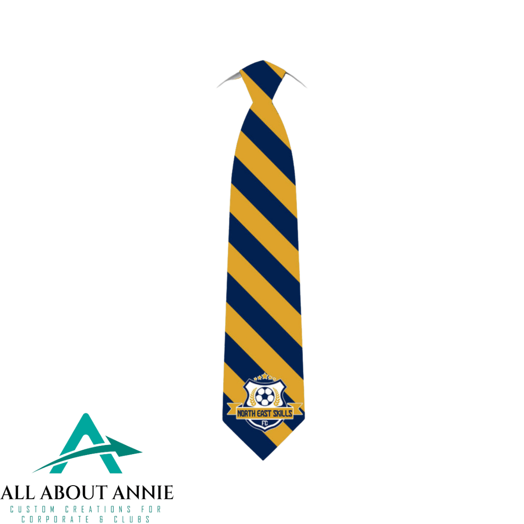 Branded Silk Ties - Yellow and Blue