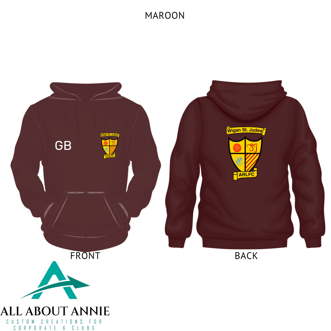 Kids Zip Hoodie - Maroon